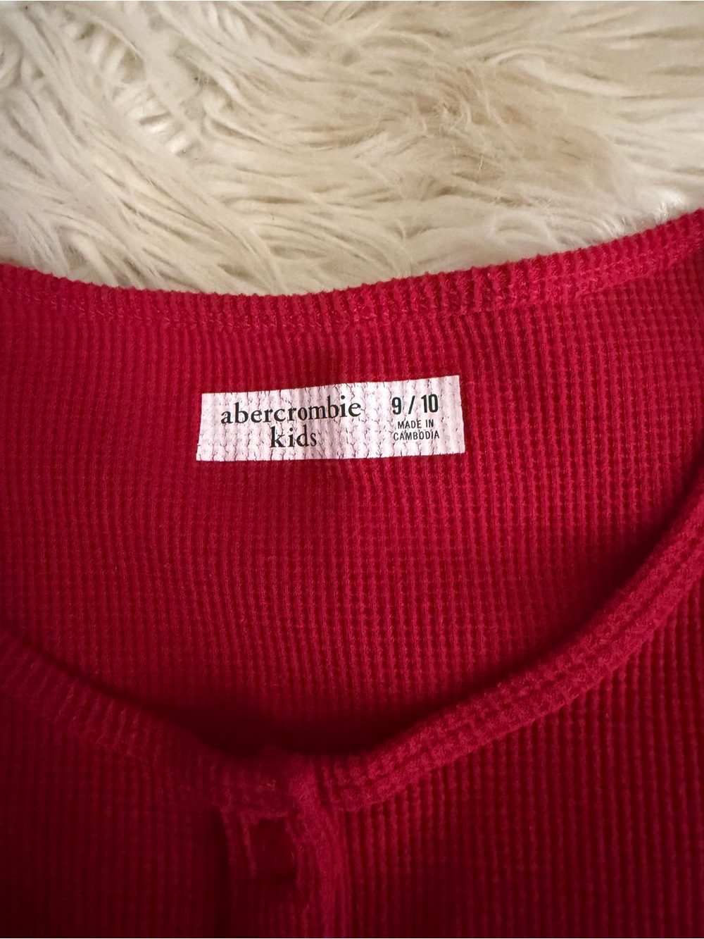 Girls Red Ribbed Button-Front Sweater - Picture 3 of 3